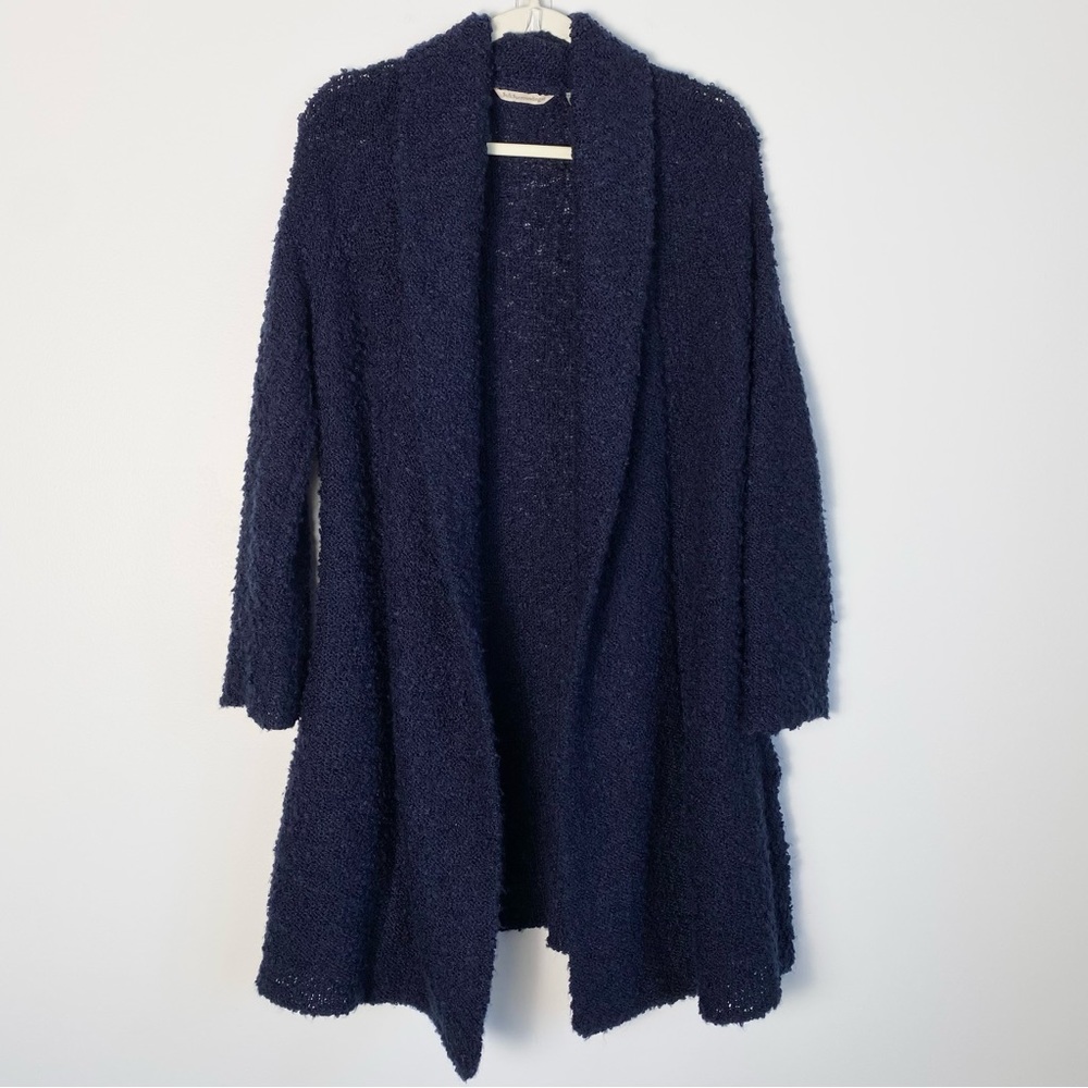 Soft Surroundings Navy Blue Cozy Open-Front Cardigan
